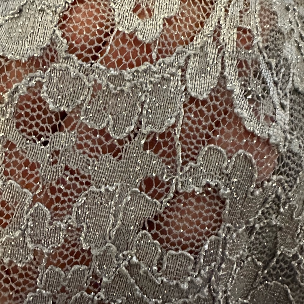 Elegant Off-Shoulder Lace Dress in Gray - Picture 11 of 12